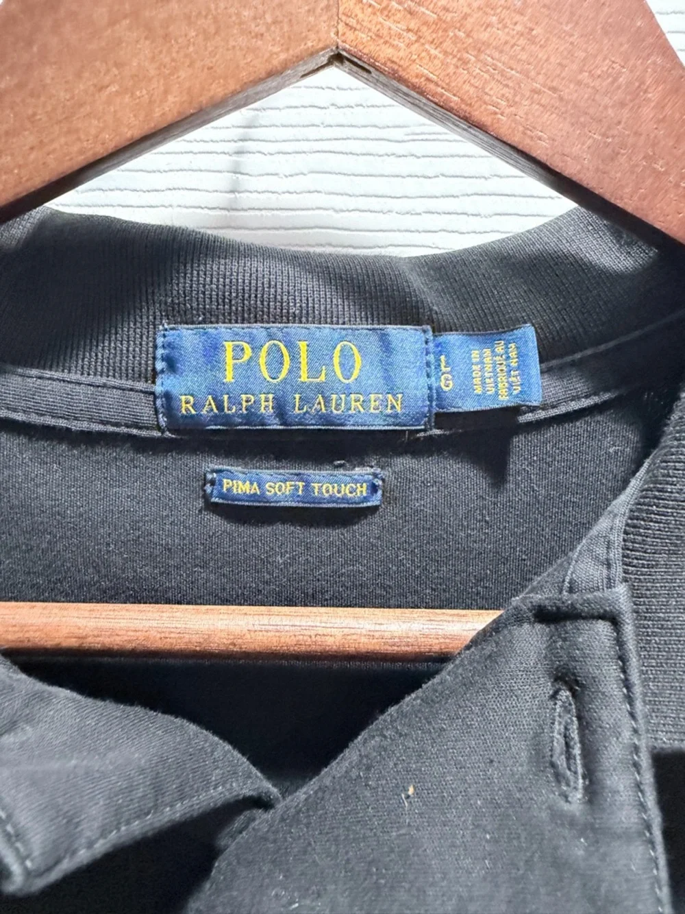 Polo Ralph Lauren Pima Soft Touch Polo – Men’s L Black Classic Fit